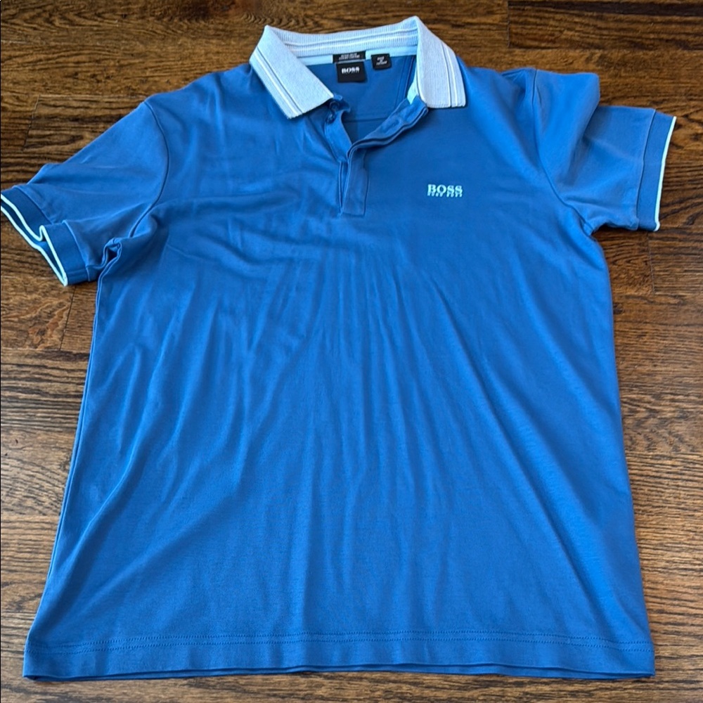 Boss Blue Polo Shirt with White Trim